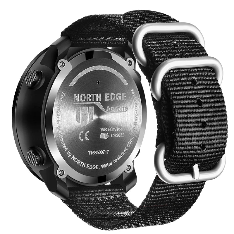NORTH EDGE Relógio digital esportivo masculino Horas Corrida Natação Militar Exército Relógios Altímetro Barômetro Bússola à prova d'água 50m