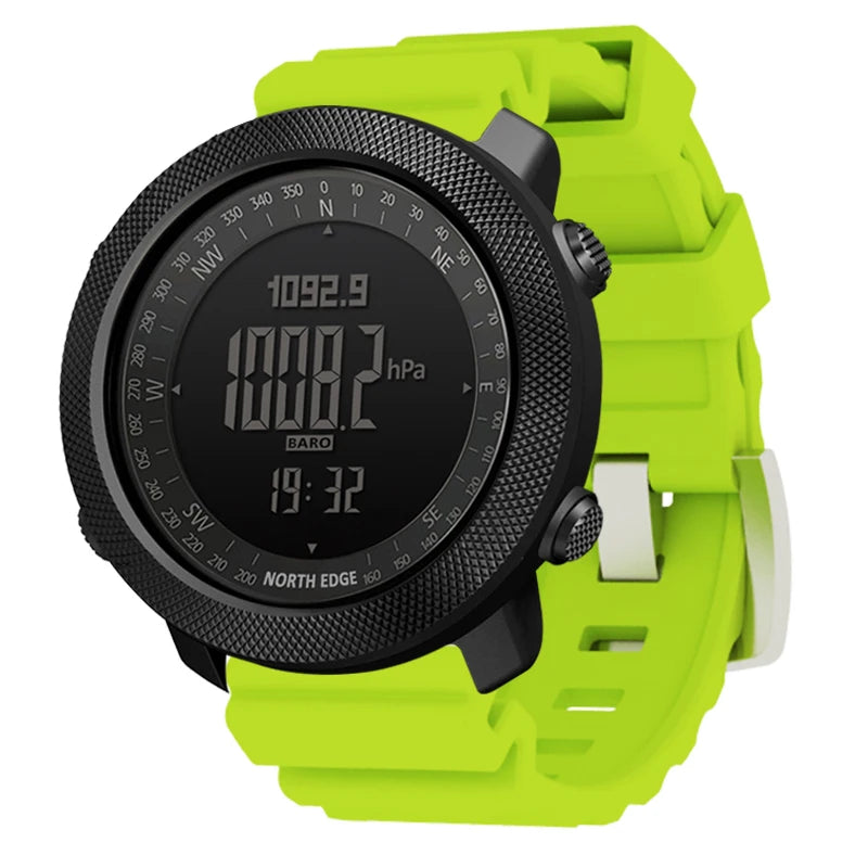 NORTH EDGE Relógio digital esportivo masculino Horas Corrida Natação Militar Exército Relógios Altímetro Barômetro Bússola à prova d'água 50m