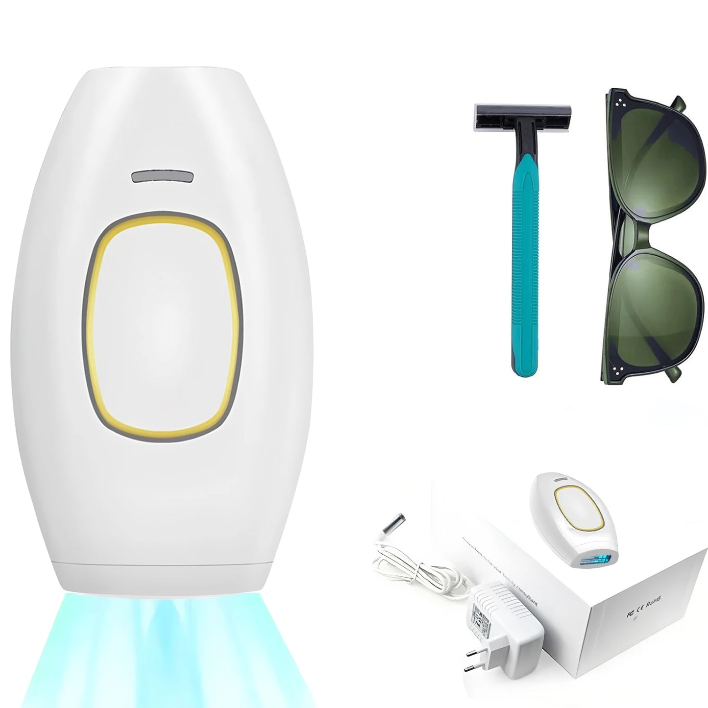 Dispositivo profissional de depilação IPL – Depilação a laser permanente para uso doméstico, eficaz em mulheres e homens, resultados de pele lisa