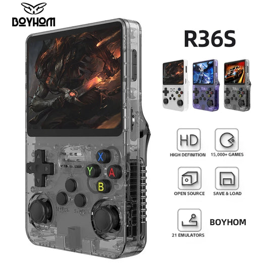 Console de videogame portátil retrô 128G R36S, sistema Linux, tela IPS de 3,5 polegadas, R35s Pro, reprodutor de vídeo portátil de bolso, jogos de 64 GB