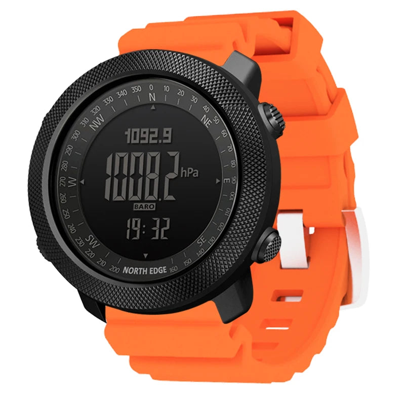 NORTH EDGE Relógio digital esportivo masculino Horas Corrida Natação Militar Exército Relógios Altímetro Barômetro Bússola à prova d'água 50m