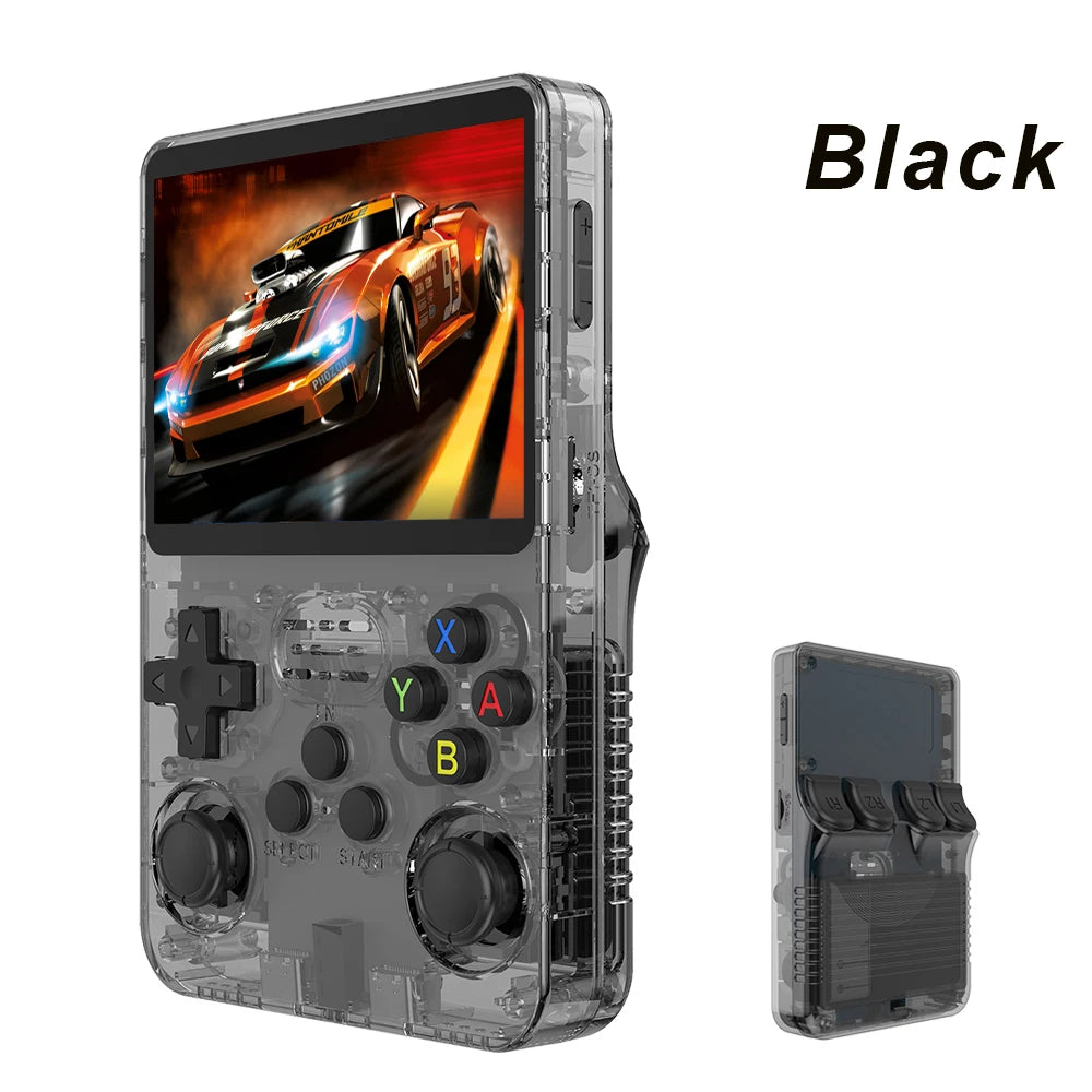 Console de videogame portátil retrô 128G R36S, sistema Linux, tela IPS de 3,5 polegadas, R35s Pro, reprodutor de vídeo portátil de bolso, jogos de 64 GB