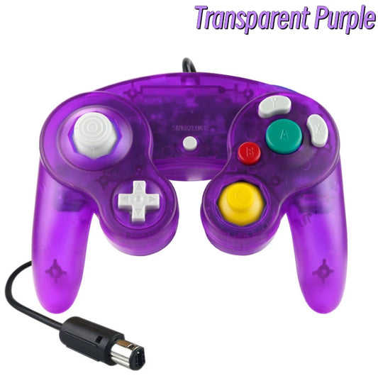 Novo controle para GameCube NGC Gamepads, controle com fio de cor transparente, joystick para console de jogos NGC compatível com Wii