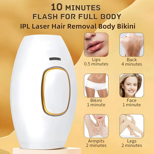 Dispositivo profissional de depilação IPL – Depilação a laser permanente para uso doméstico, eficaz em mulheres e homens, resultados de pele lisa
