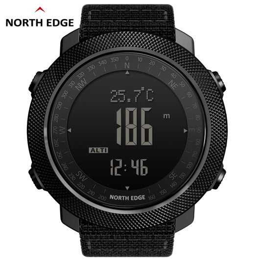 NORTH EDGE Relógio digital esportivo masculino Horas Corrida Natação Militar Exército Relógios Altímetro Barômetro Bússola à prova d'água 50m